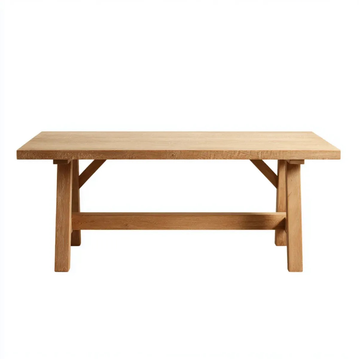 Stół jadalny z litego drewna dębowego o charakterze 180 x 90 x 75 cm prostokątny