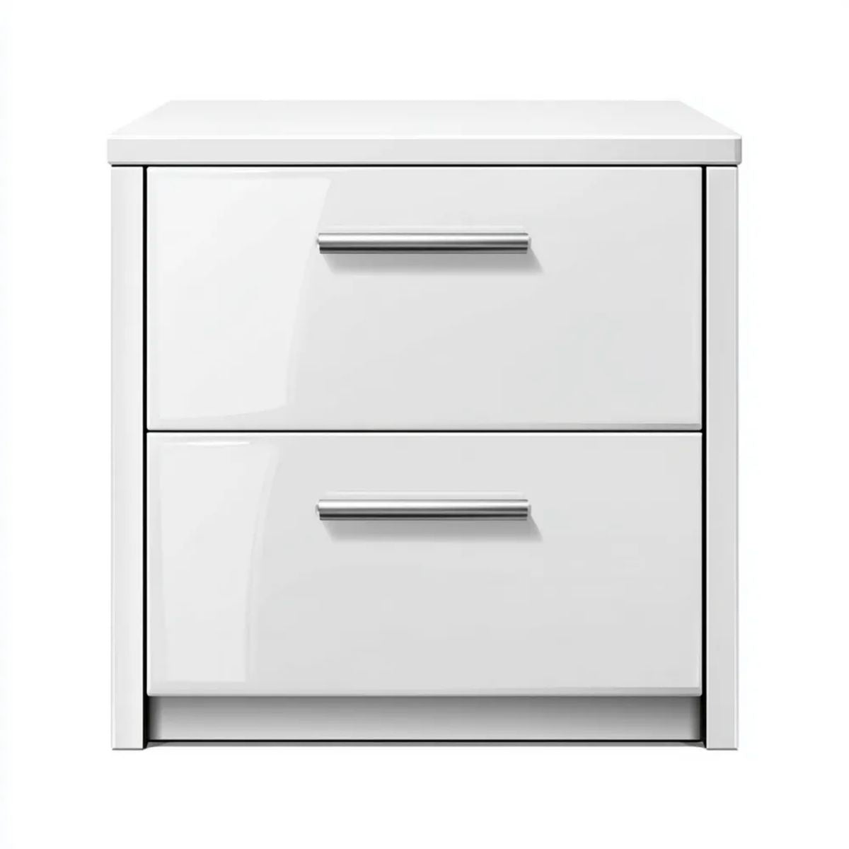Szafka nocna, Biała stół nocny MDF 2 szuflady w lakierowanym MDF 50 x 40 x 50 cm