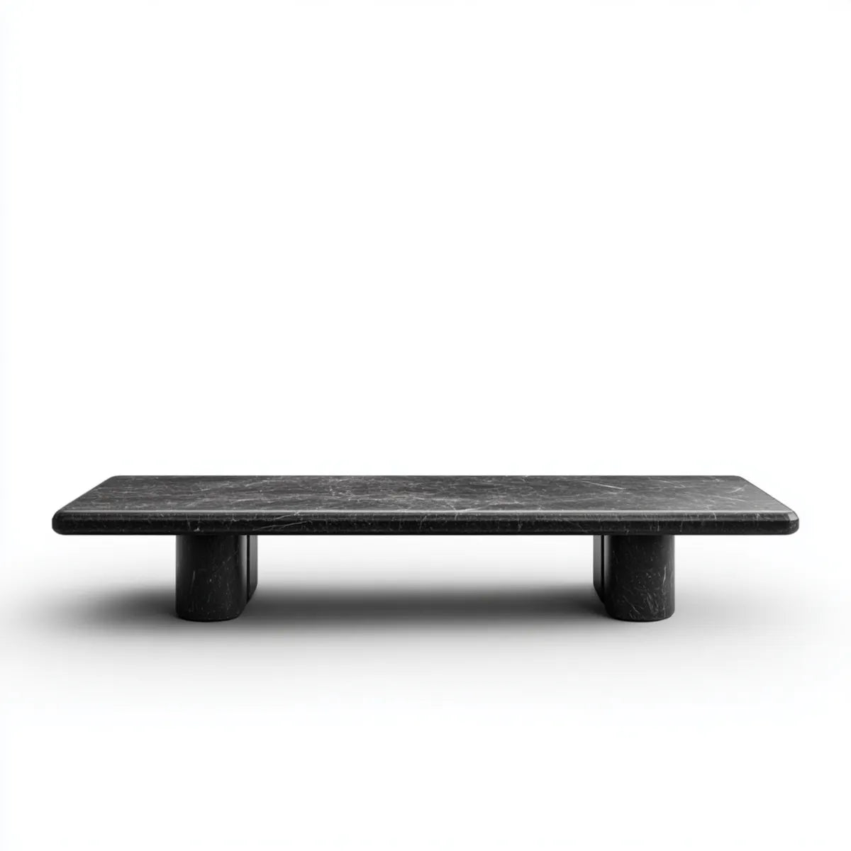 stolik do kawy czarny 120 x 60 x 35 cm w prostokątnym marmurze