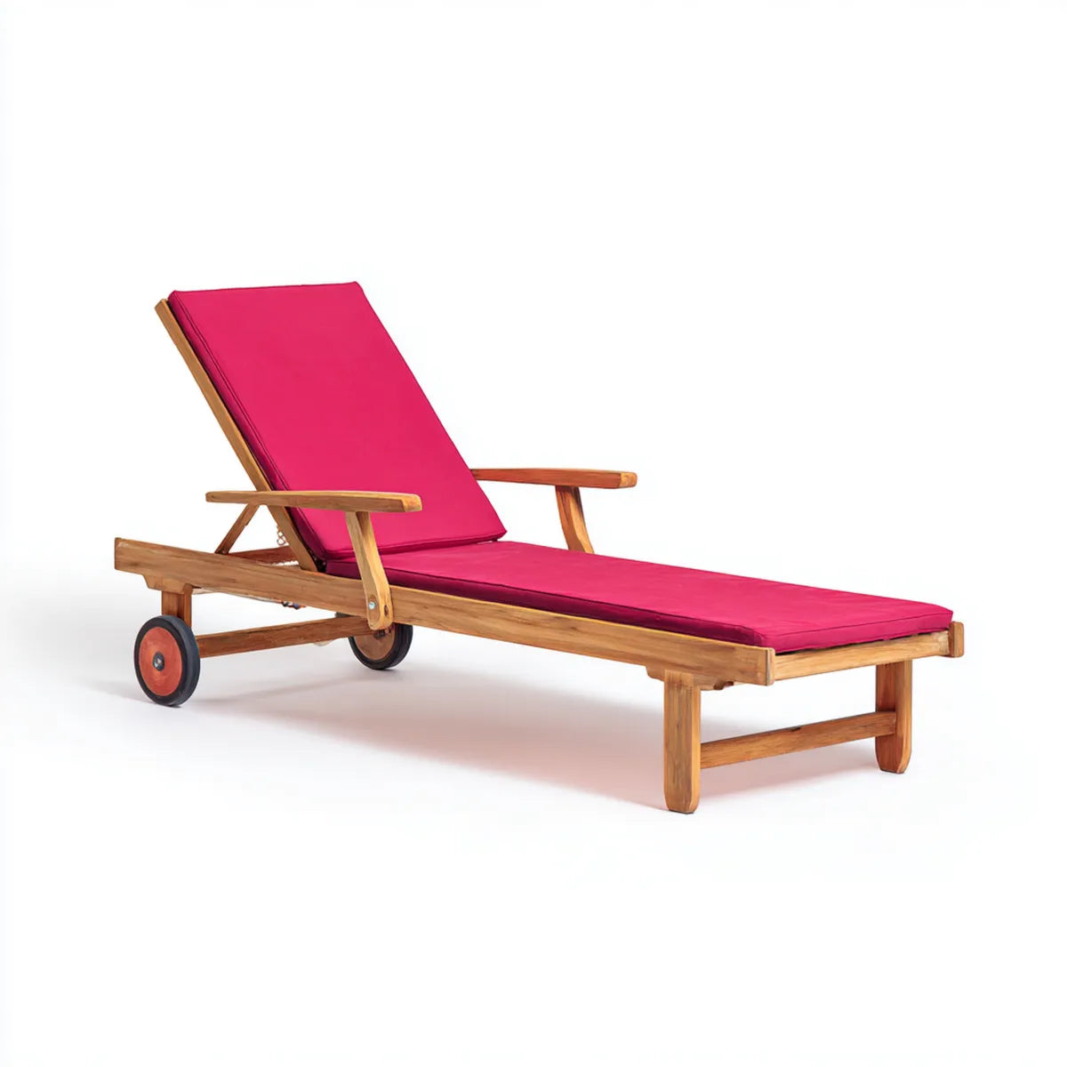 Leżanka ogrodowa, Ławka przeciwsłoneczna z rolkami z litego drewna eukaliptusa prostokątnego 200 x 65 x 35 cm