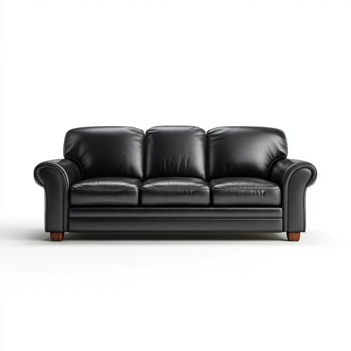 Sofa, 3- fotela czarny 210 x 90 x 88 cm PU- sztuczny prostokątna