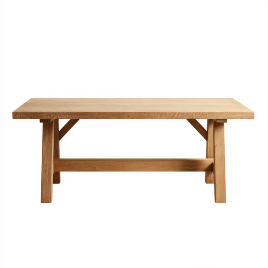 Stół jadalny z litego drewna dębowego o charakterze 180 x 90 x 75 cm prostokątny