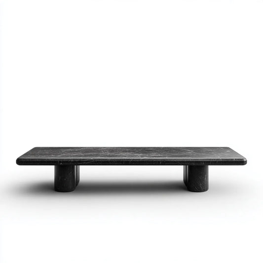 stolik do kawy czarny 120 x 60 x 35 cm w prostokątnym marmurze