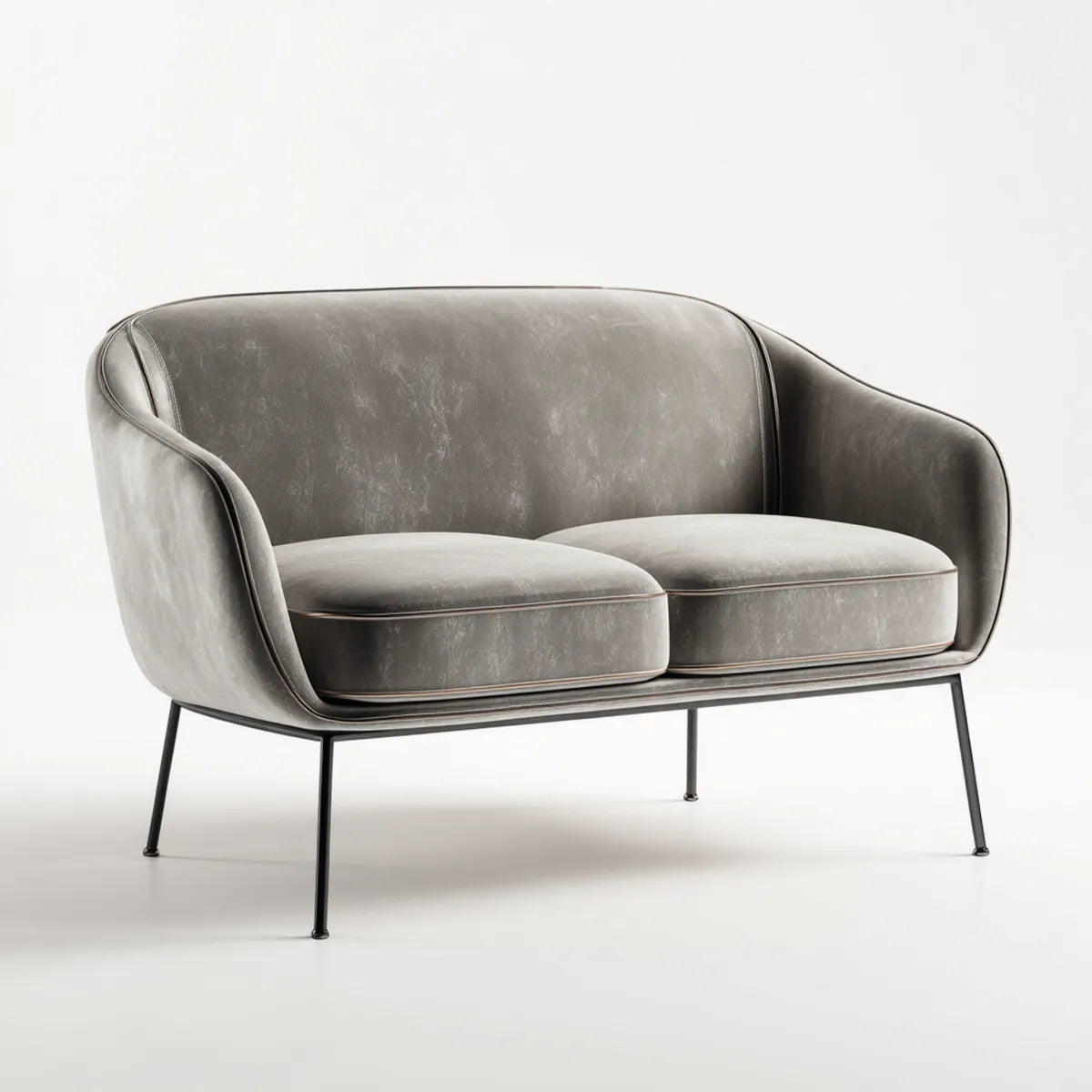 Sofa, 2-fotelikowa sofa szara 140 x 78 x 78 cm PU- sztuczny prostokątna