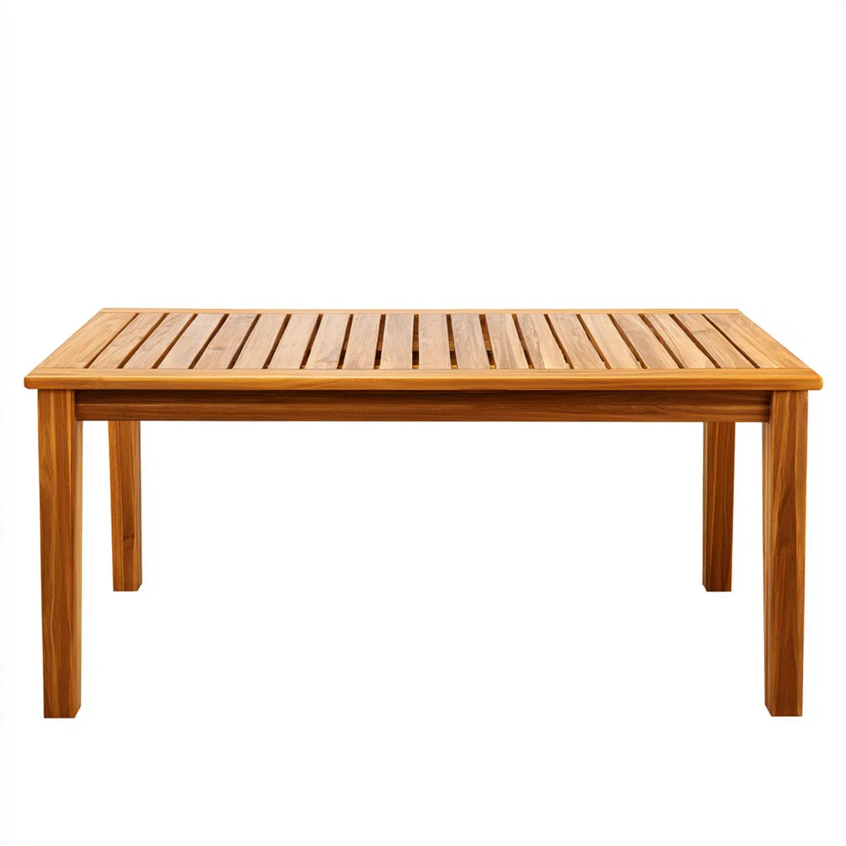 Stół do jadalni, Prostokątny stół w litym brązowym teku 180 x 90 x 75 cm