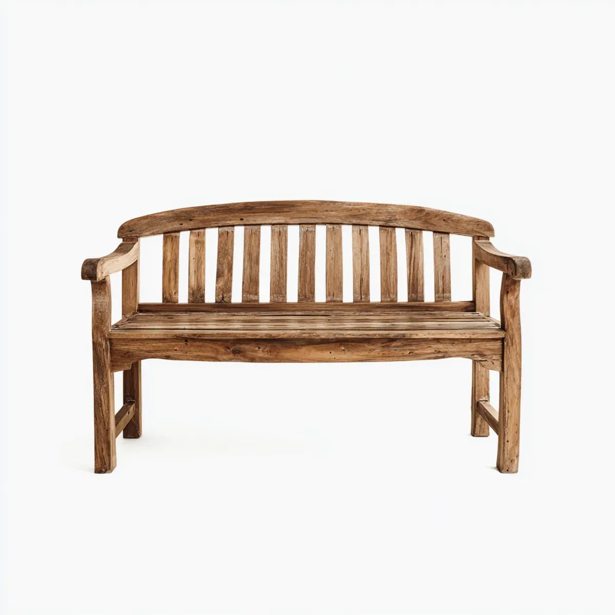 Ławka ogrodowa 150 x 60 x 90 cm brązowy teak z recyklingu litego drewna