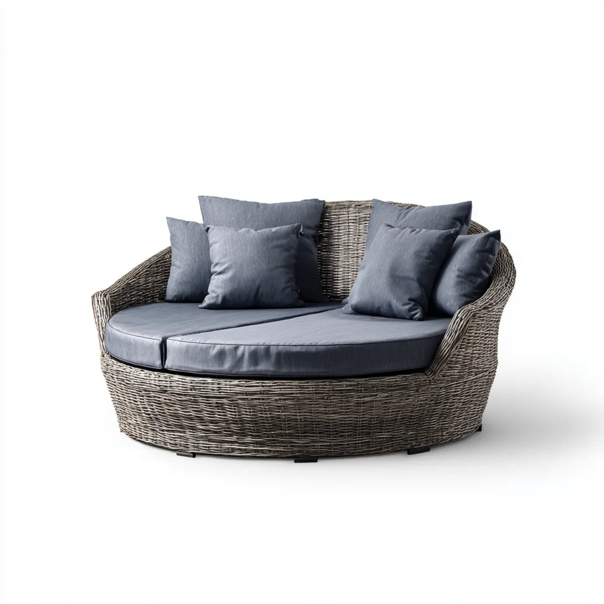 Leżanka ogrodowa, Ogród dwuosobowy naturalne szary antracyt z rattanu PE 180 x 160 x 85 cm
