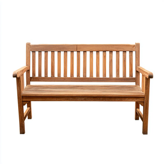 Ławka ogrodowa 2-osobowa naturalny brązowy 120 x 60 x 90 cm z litego teku prostokątna