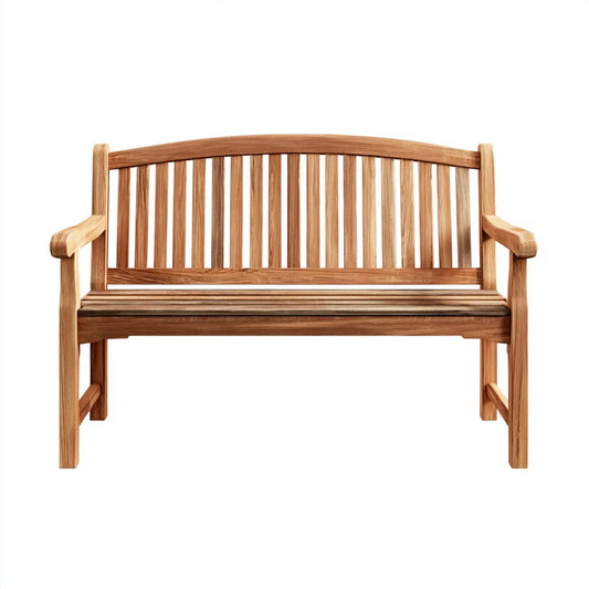 Ławka ogrodowa, 2-osobowa ławka ogrodowa Brązowy 120 x 65 x 92 cm z litego teku z podłokietnikami