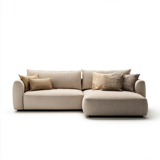 Sofa, narożna sofa Beigge 280 x 170 cm z pokrywą szezlongiem poliester 3-osobowa kształt L