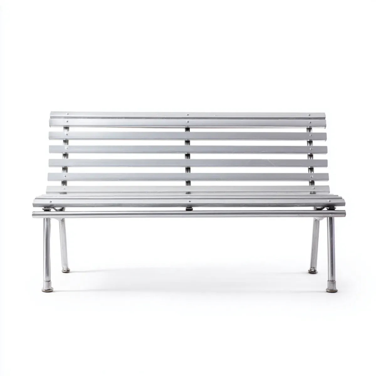 Ławka ogrodowa srebrna 120 x 60 x 80 cm stal aluminiowa prostokątna