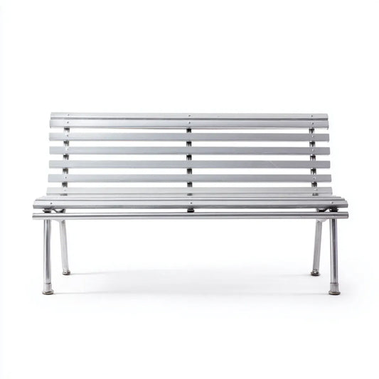 Ławka ogrodowa srebrna 120 x 60 x 80 cm stal aluminiowa prostokątna