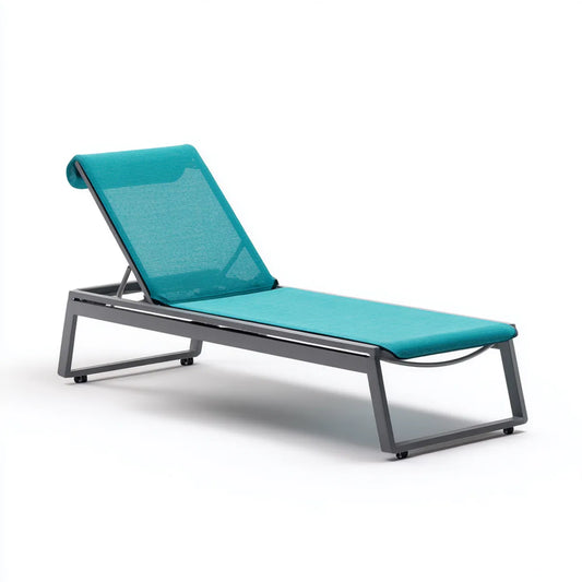 Leżanka ogrodowa, Turkusowy Turkus Sunbed 200 x 70 x 35 cm aluminium Textilene prostopadle regulowane