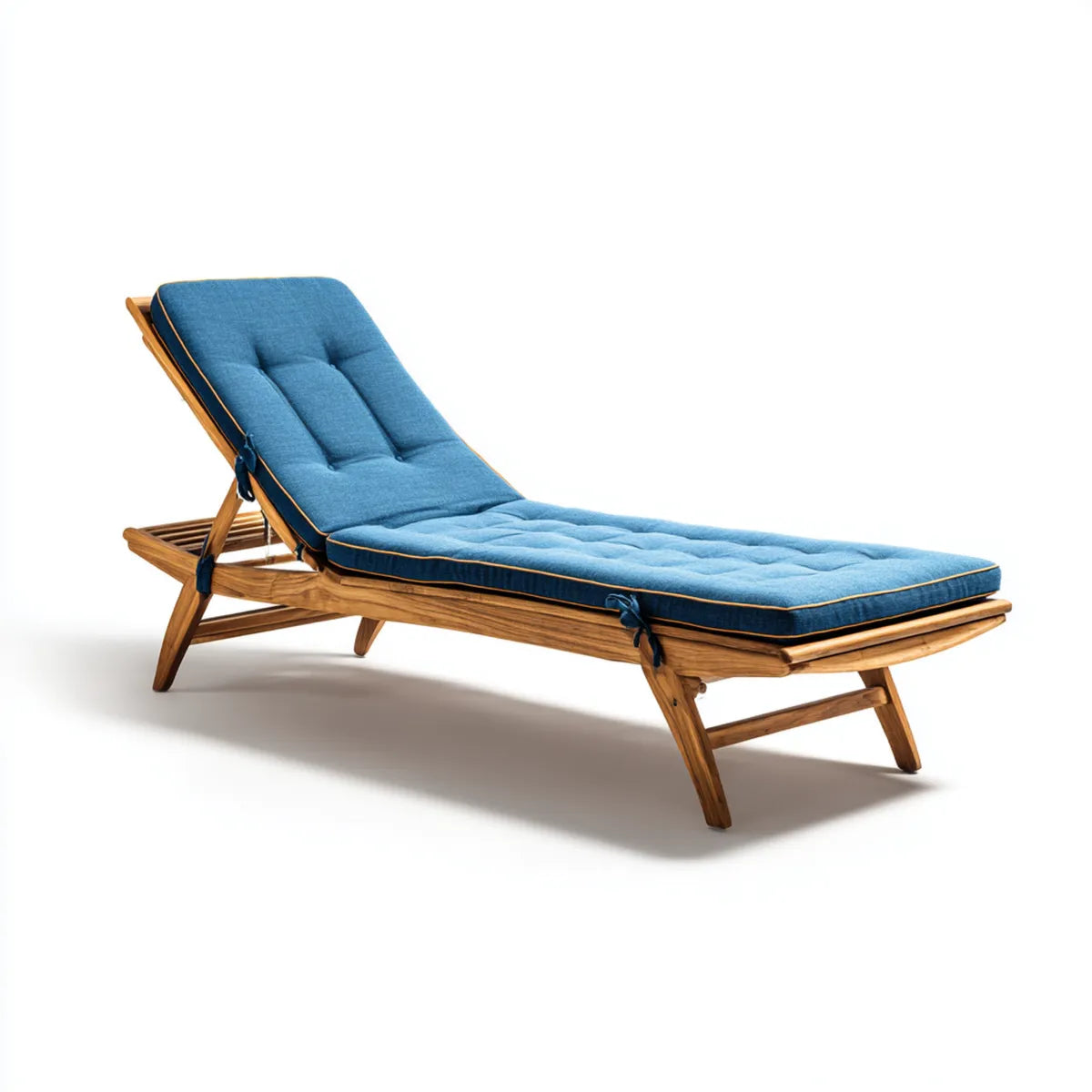 Leżanka ogrodowa, Regulowany salon ogrodowy Niebieski Brązowy 200 x 65 x 85 cm Acacia lite drewno poliestrowe prostokątne