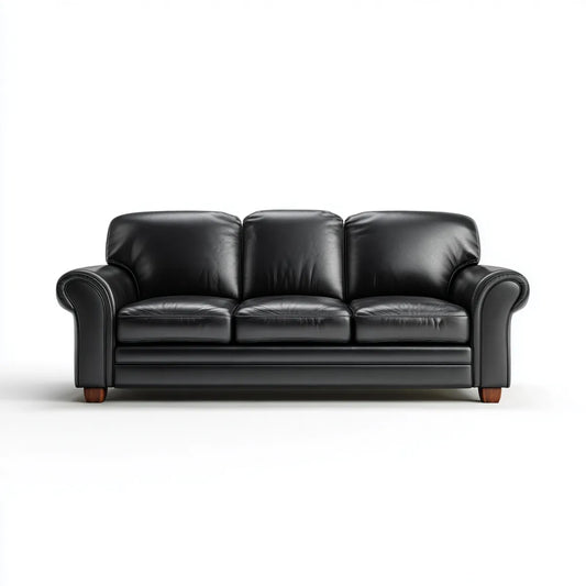 Sofa, 3- fotela czarny 210 x 90 x 88 cm PU- sztuczny prostokątna