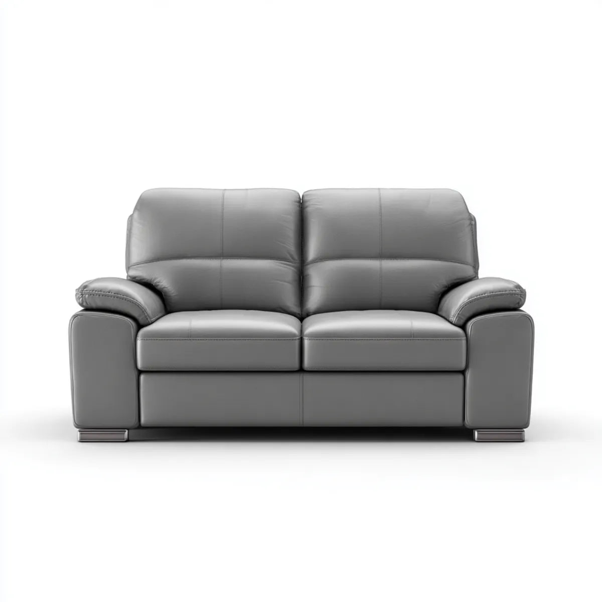 Sofa, 2-fotelikowa sofa szara 160 x 90 x 92 cm ze sztuczną pokrywą PU